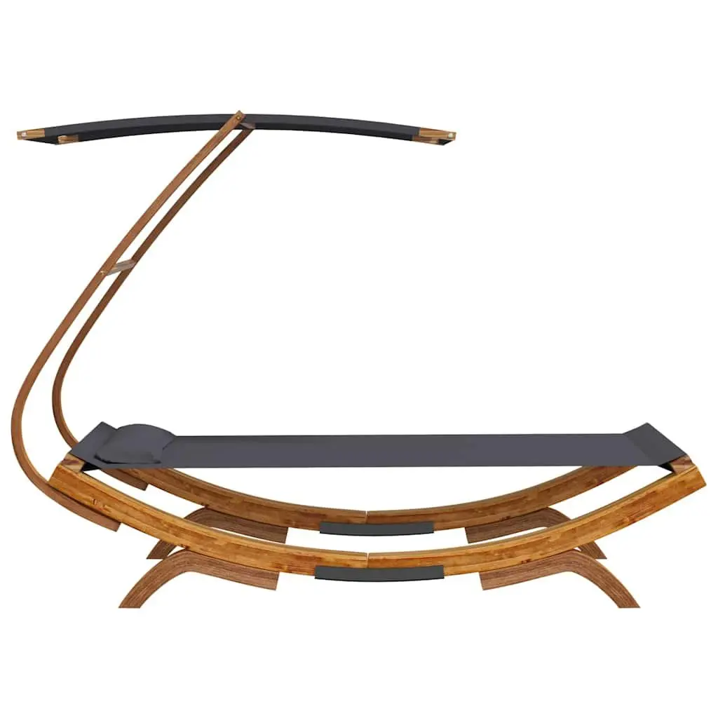 Outdoor Lounge Bed with Canopy in Anthracite
