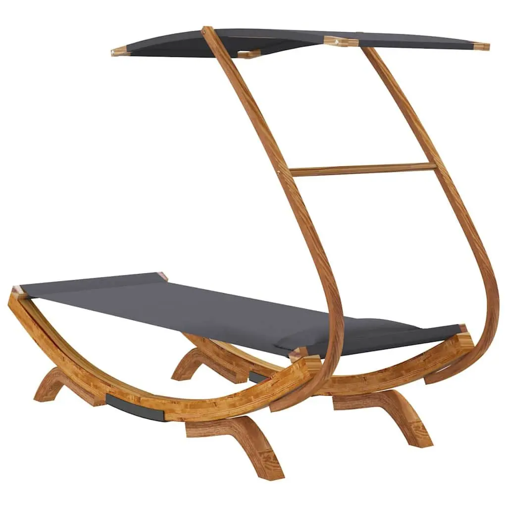 Outdoor Lounge Bed with Canopy in Anthracite