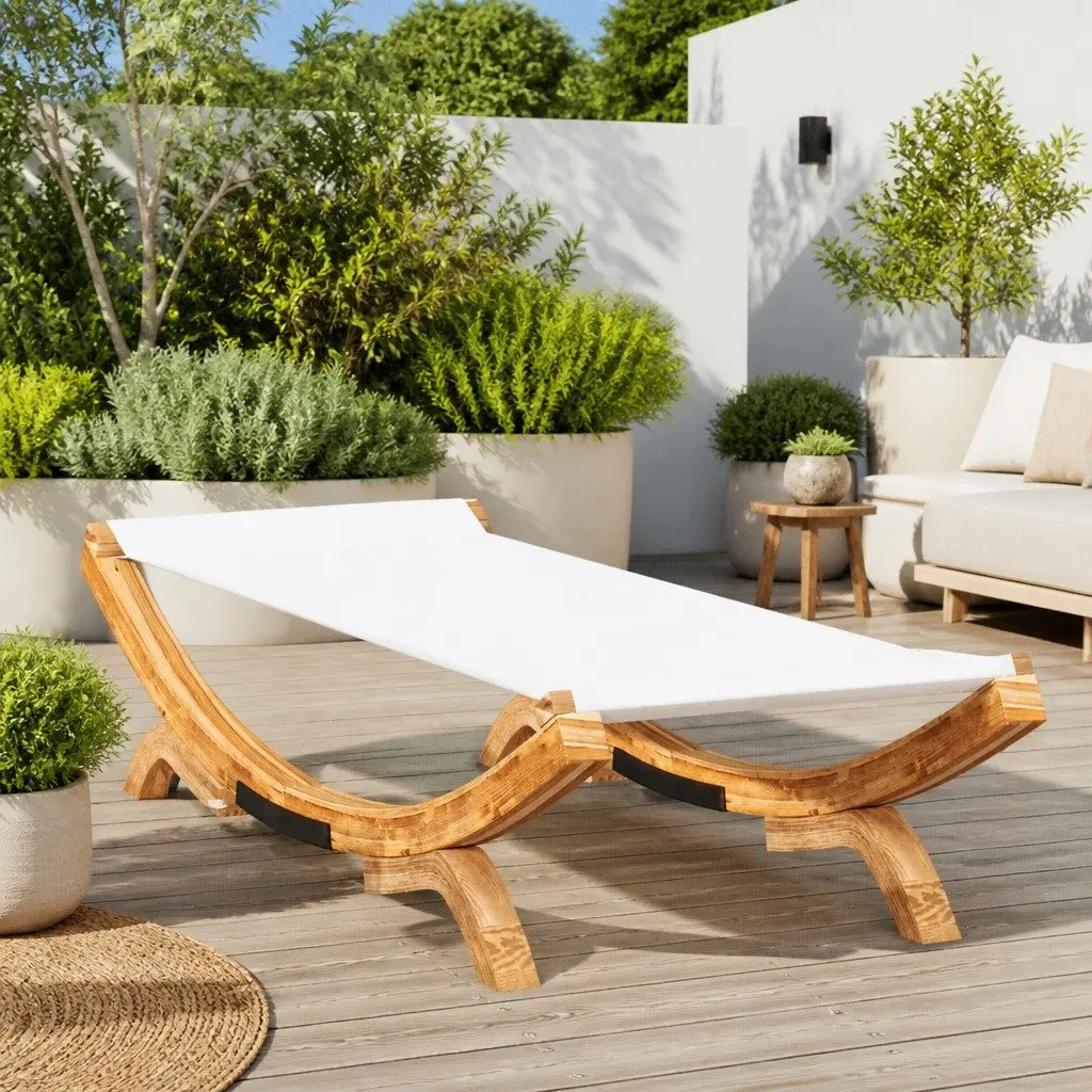 Outdoor Lounge Bed Sunbed Garden Patio Furniture Relaxation Daybed with Pillow