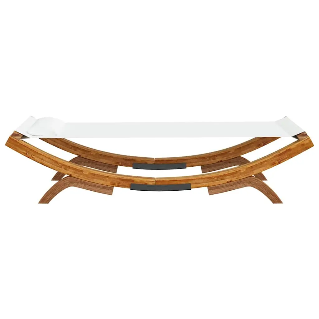 Outdoor Lounge Bed Wood Cream 100 x 188.5 cm