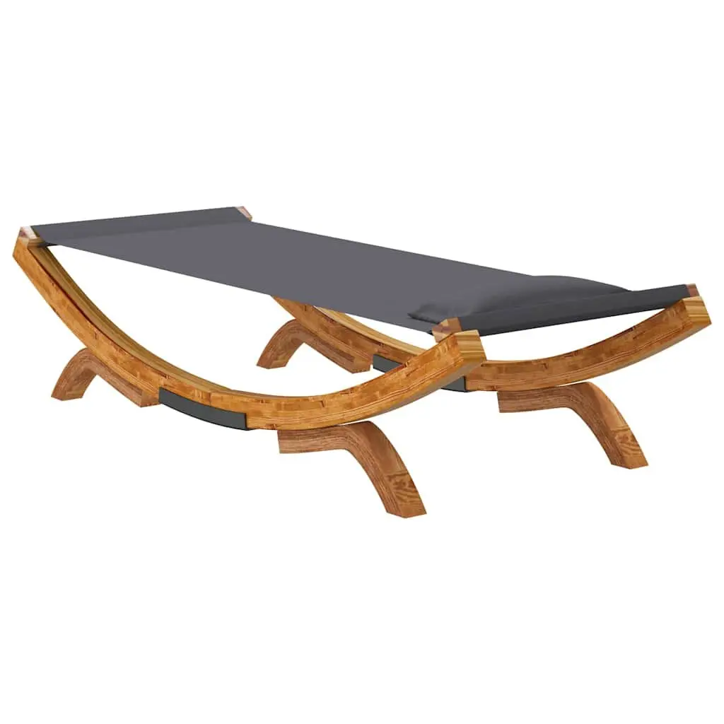 Outdoor Lounge Bed Solid Bent Wood Frame 100 x 188.5 x 44 cm Anthracite