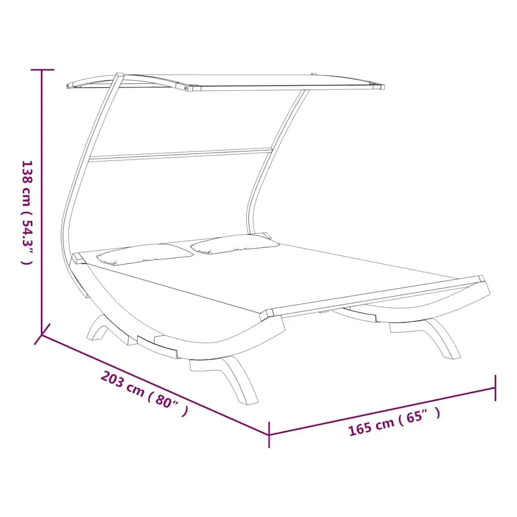 Outdoor Lounge Bed with Canopy for Relaxation