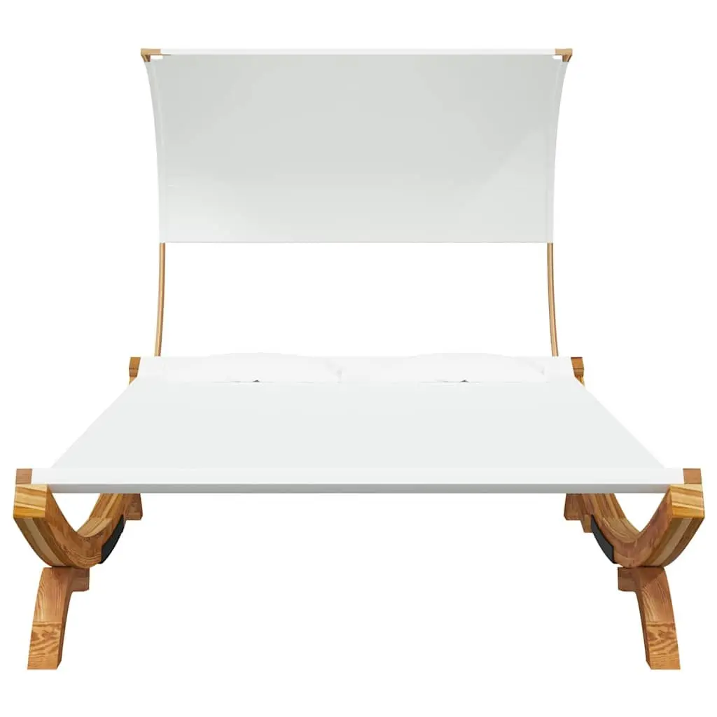 Cream Canopy Lounge Bed for Outdoor Relaxation