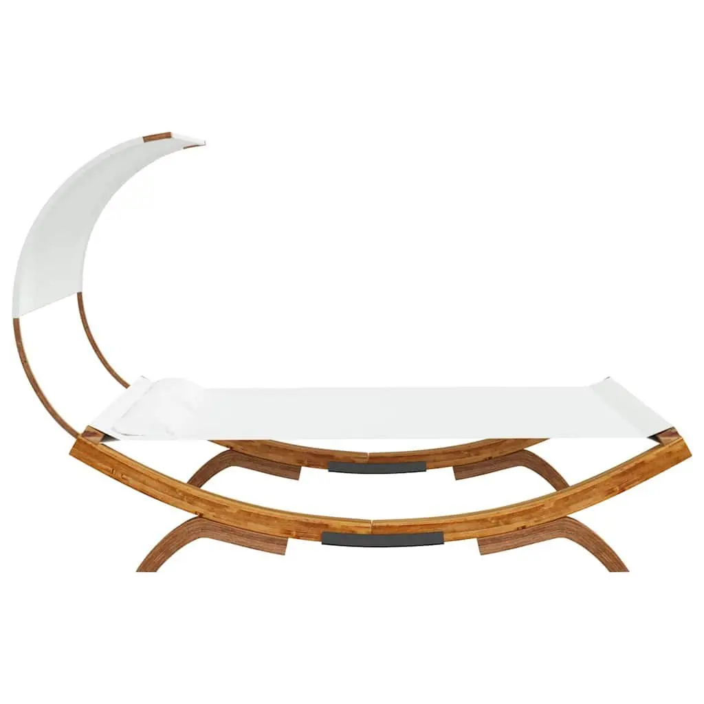 Cream Canopy Lounge Bed for Outdoor Relaxation