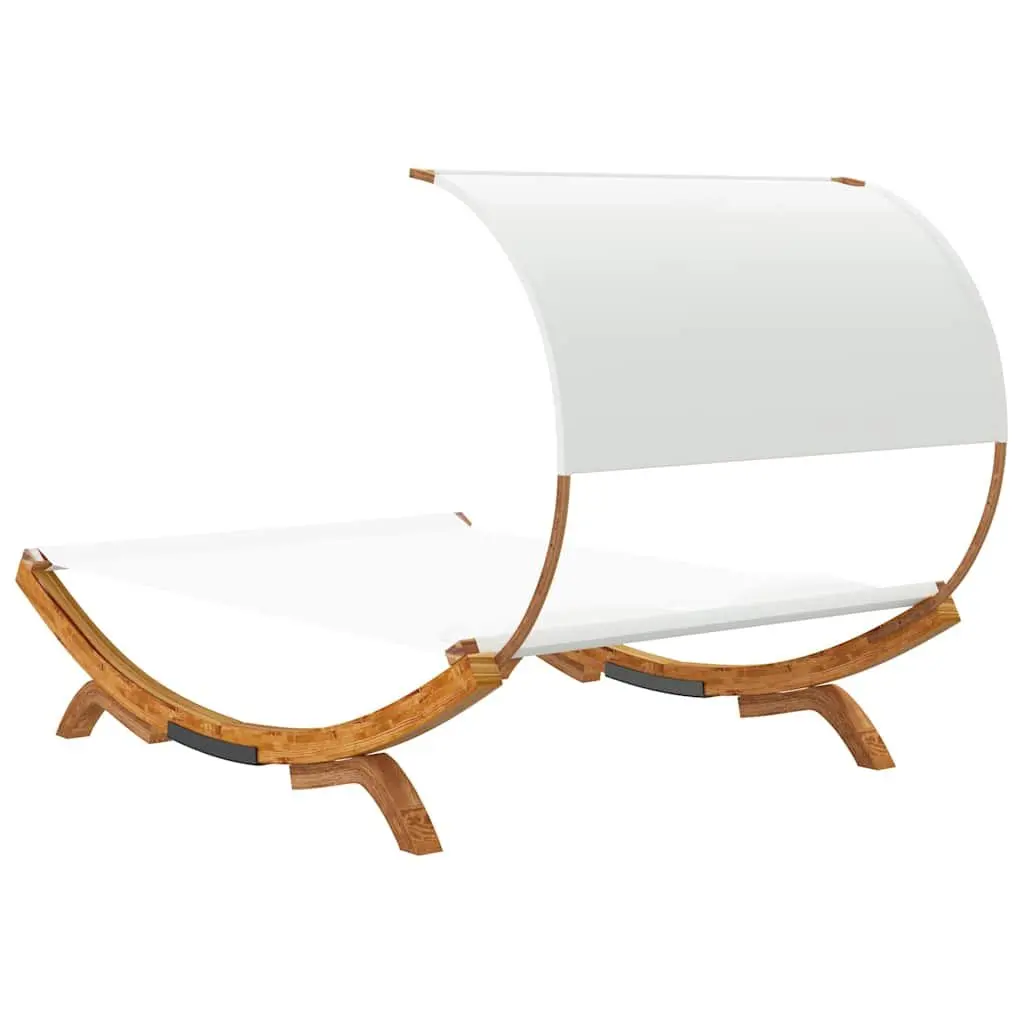 Cream Canopy Lounge Bed for Outdoor Relaxation