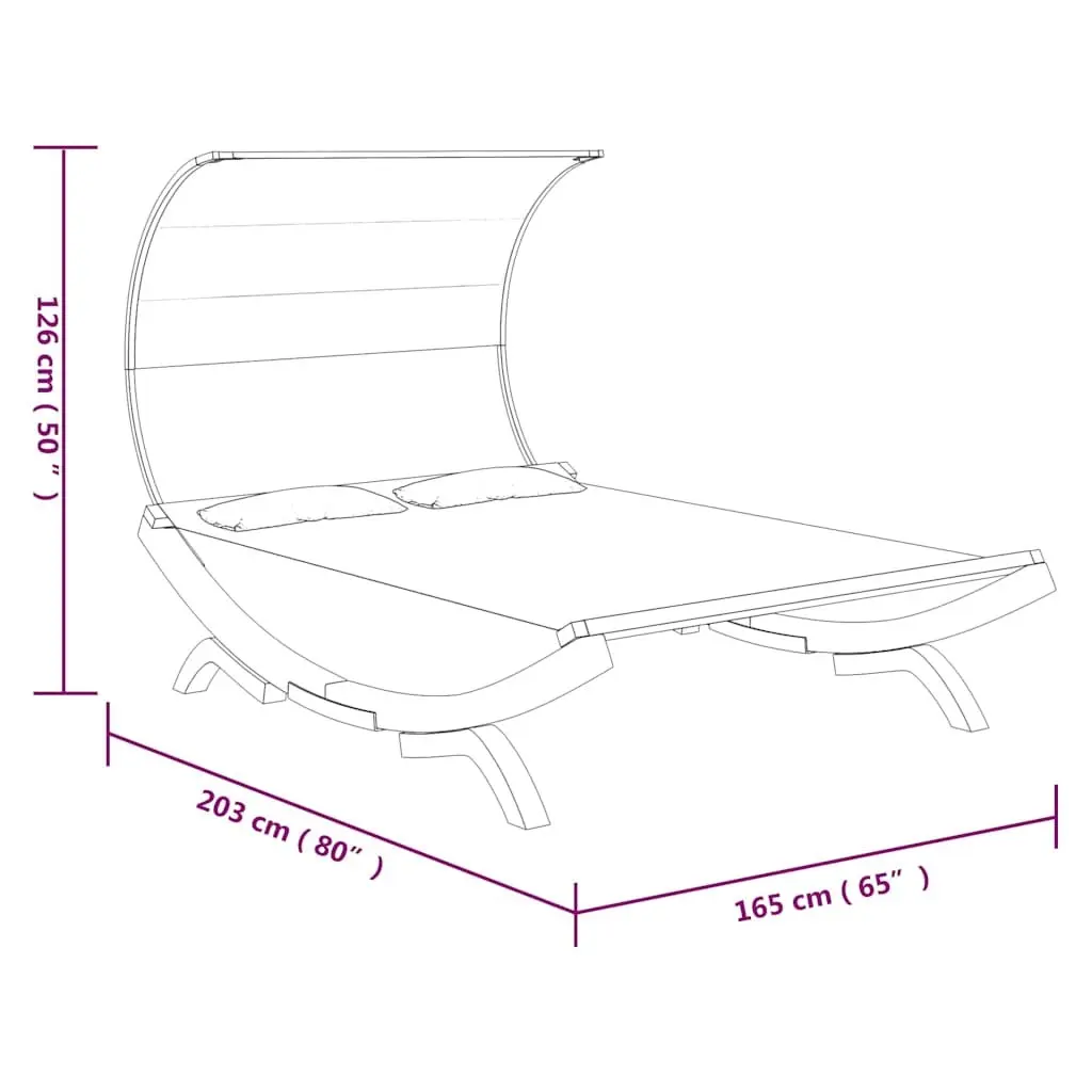 Cream Canopy Lounge Bed for Outdoor Relaxation