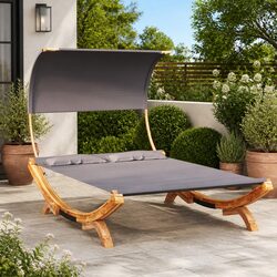 Premium Outdoor Lounge Bed with Canopy for Gardens