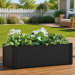 Elegant Self-Watering Raised Garden Bed Planter in Anthracite