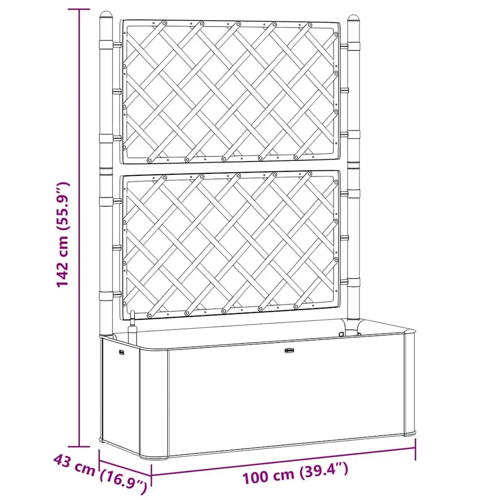 Raised Garden Bed with Integrated Trellis