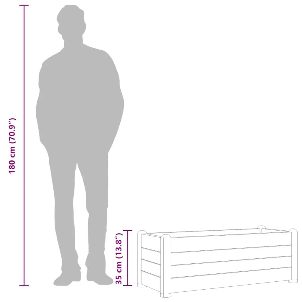 Raised Garden Bed Planter Polypropylene 100x43x35cm Anthracite