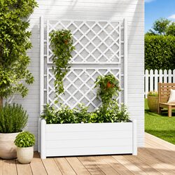 Sturdy Garden Planter with Trellis for Climbing Plants