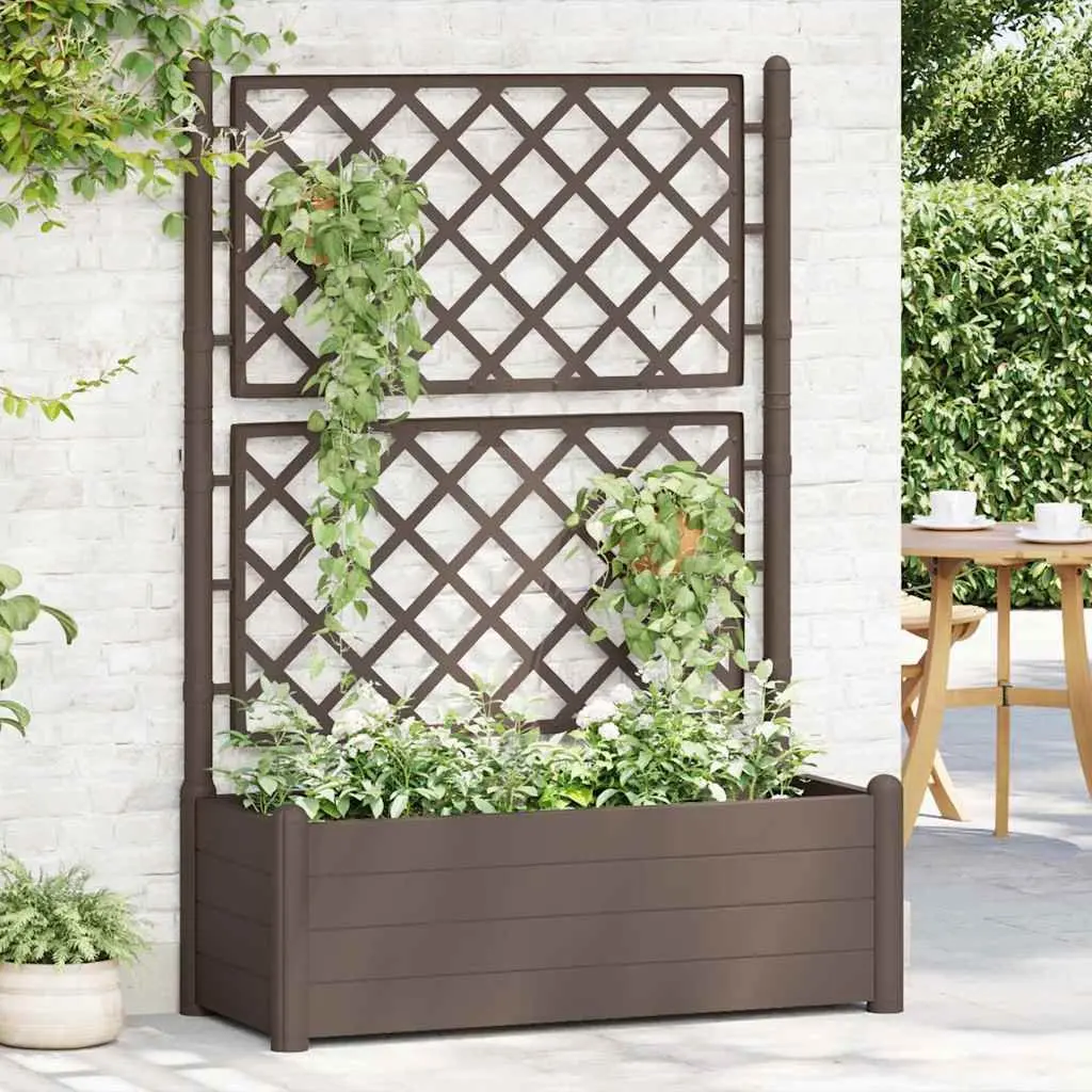 Garden Planter PP 100 x 43 x 142 cm Anthracite