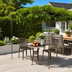 Wrought Iron Garden Pergola Lean-to Outdoor Structure 3x3x2.5m