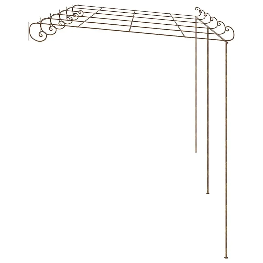Garden Pergola Wrought Iron Frame 6 x 3 x 2.5 m Brown