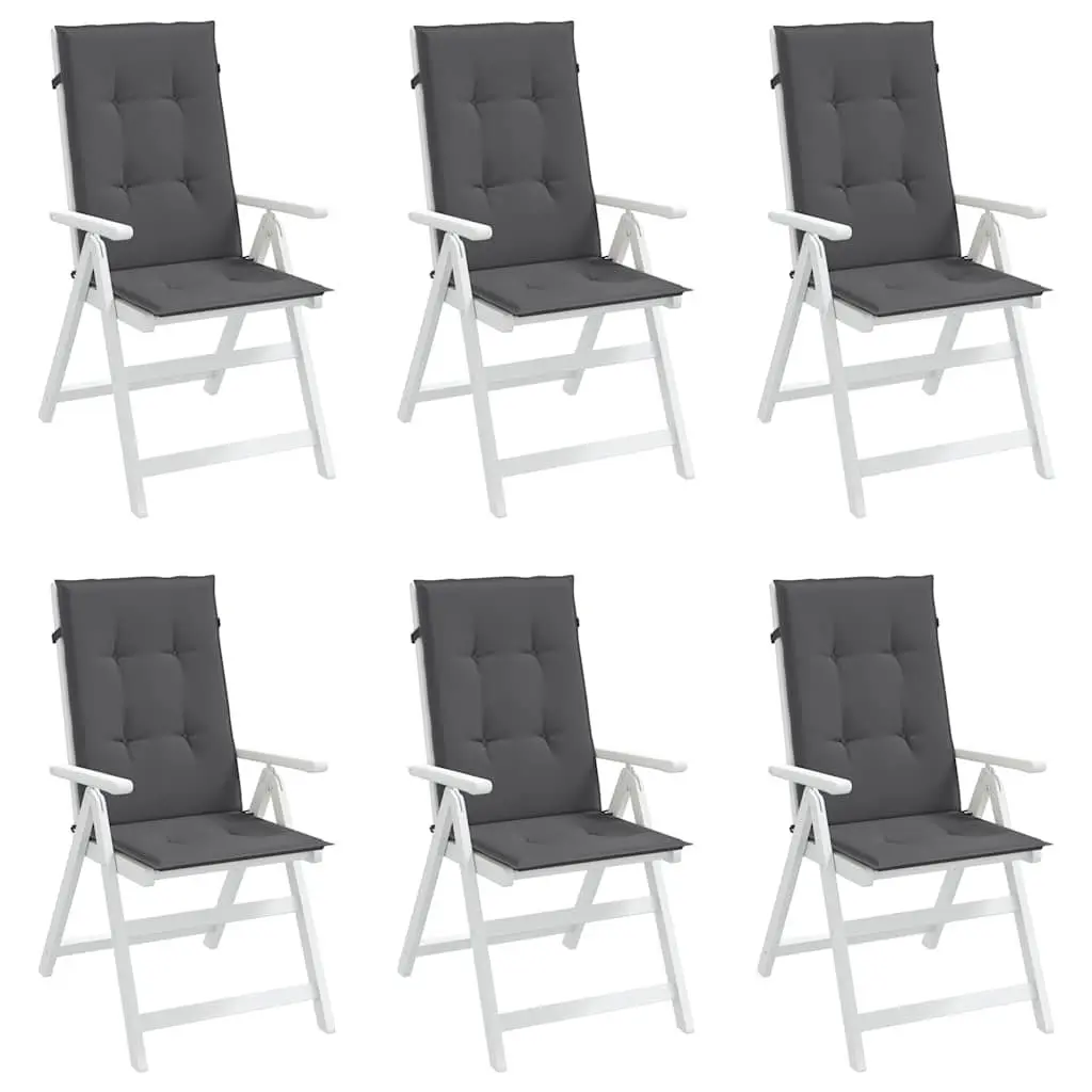 Highback Chair Cushions Polyester 120 x 50 x 3 cm Anthracite 6 Piece