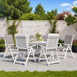 Highback Chair Cushions 6 pcs Grey 120x50x3 cm
