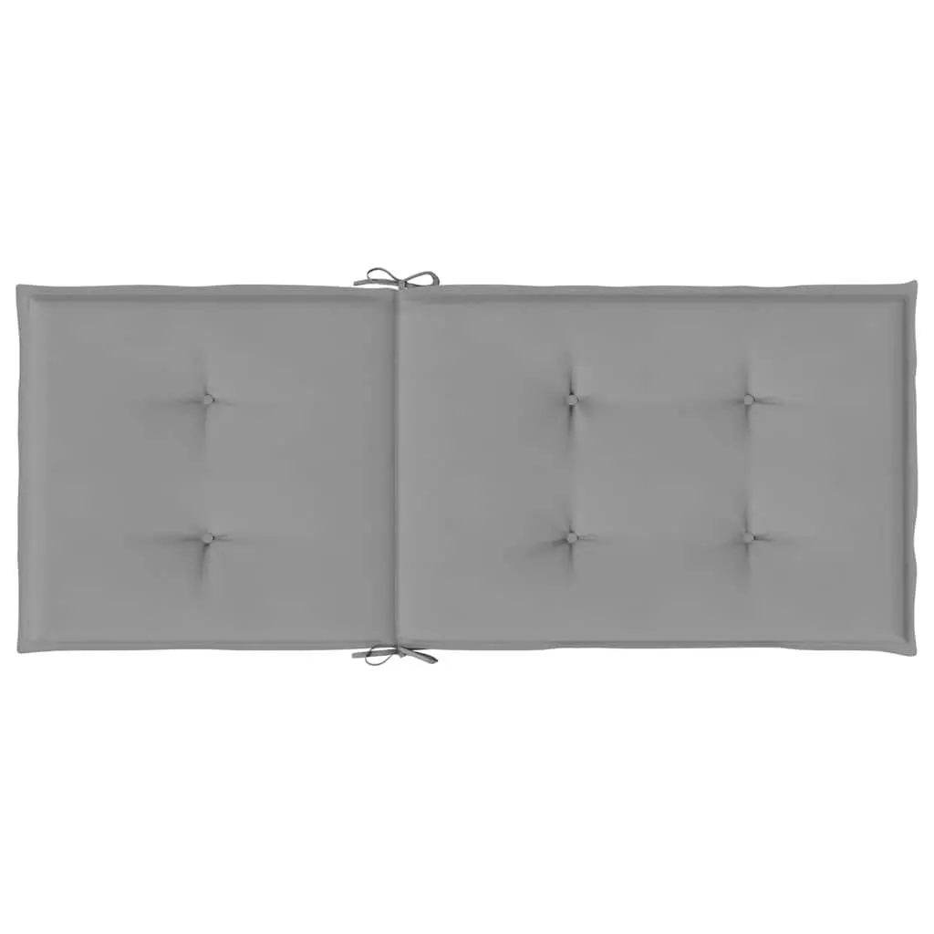 Highback Chair Cushions 6 pcs Grey 120x50x3 cm