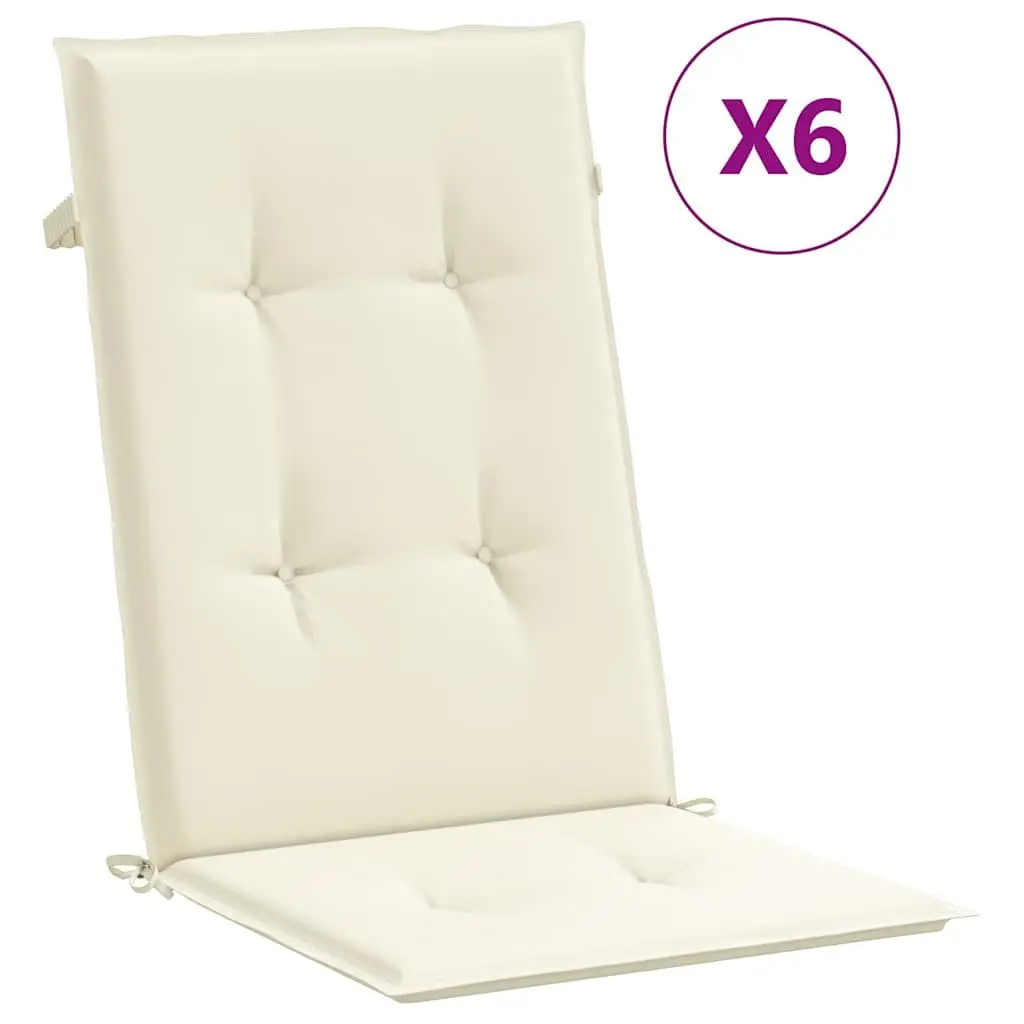 Highback Chair Cushions 6 Piece Set Cream