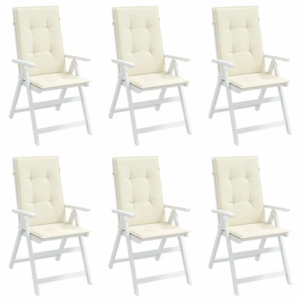Highback Chair Cushions 6 Piece Set Cream