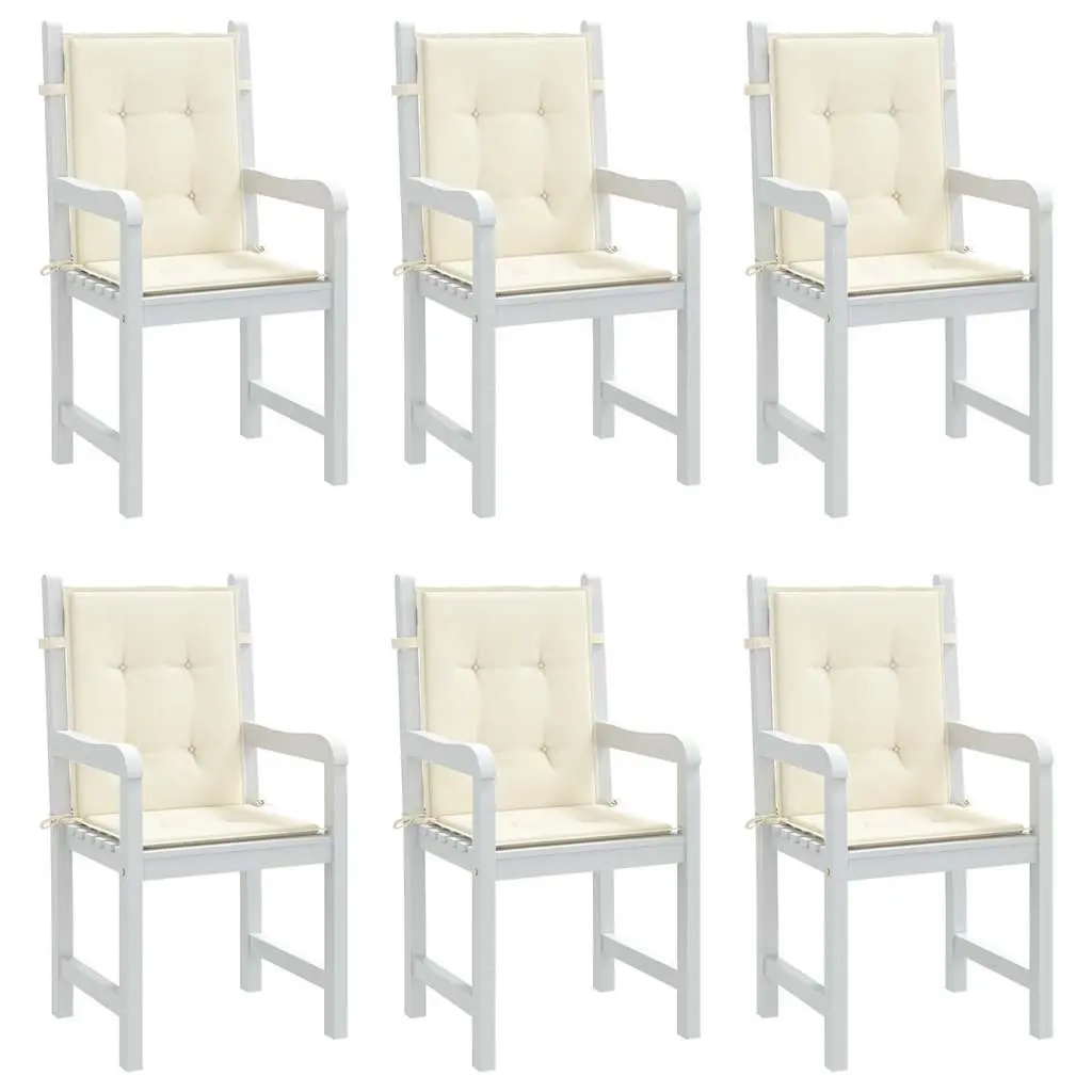 Cream Lowback Chair Cushions 6 pcs for Patio