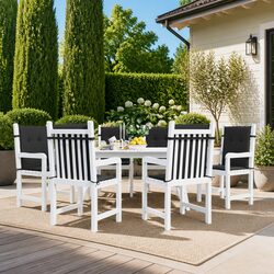 Premium Outdoor Lowback Chair Cushions 6 pcs Black 100x50x3 cm