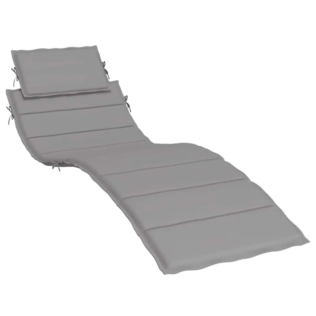 Grey Oxford Fabric Sun Lounger Cushion 186x58cm