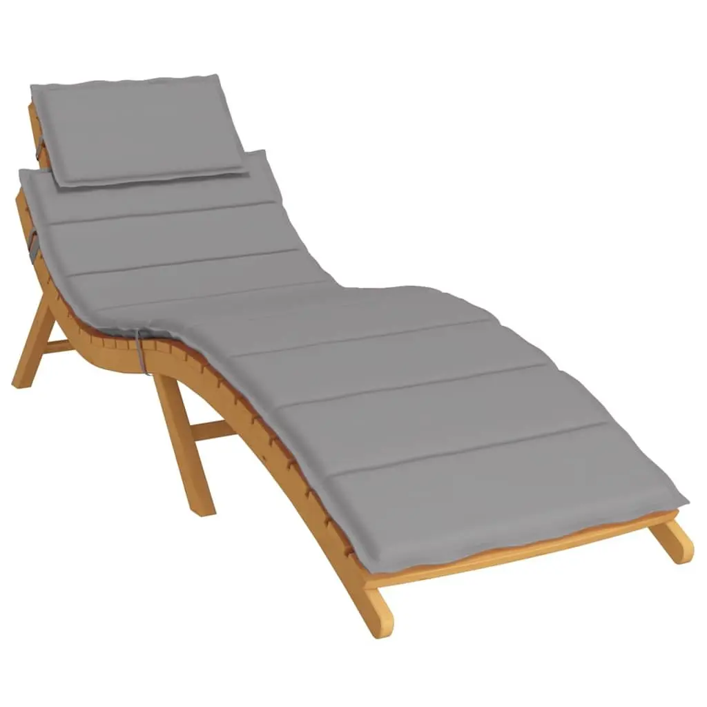 Grey Oxford Fabric Sun Lounger Cushion 186x58cm