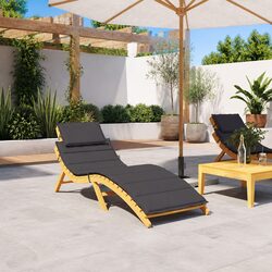 High-Quality Oxford Fabric Sun Lounger Cushion in Black