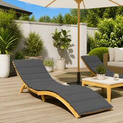 Premium Anthracite Sun Lounger Cushion 200x50x3cm