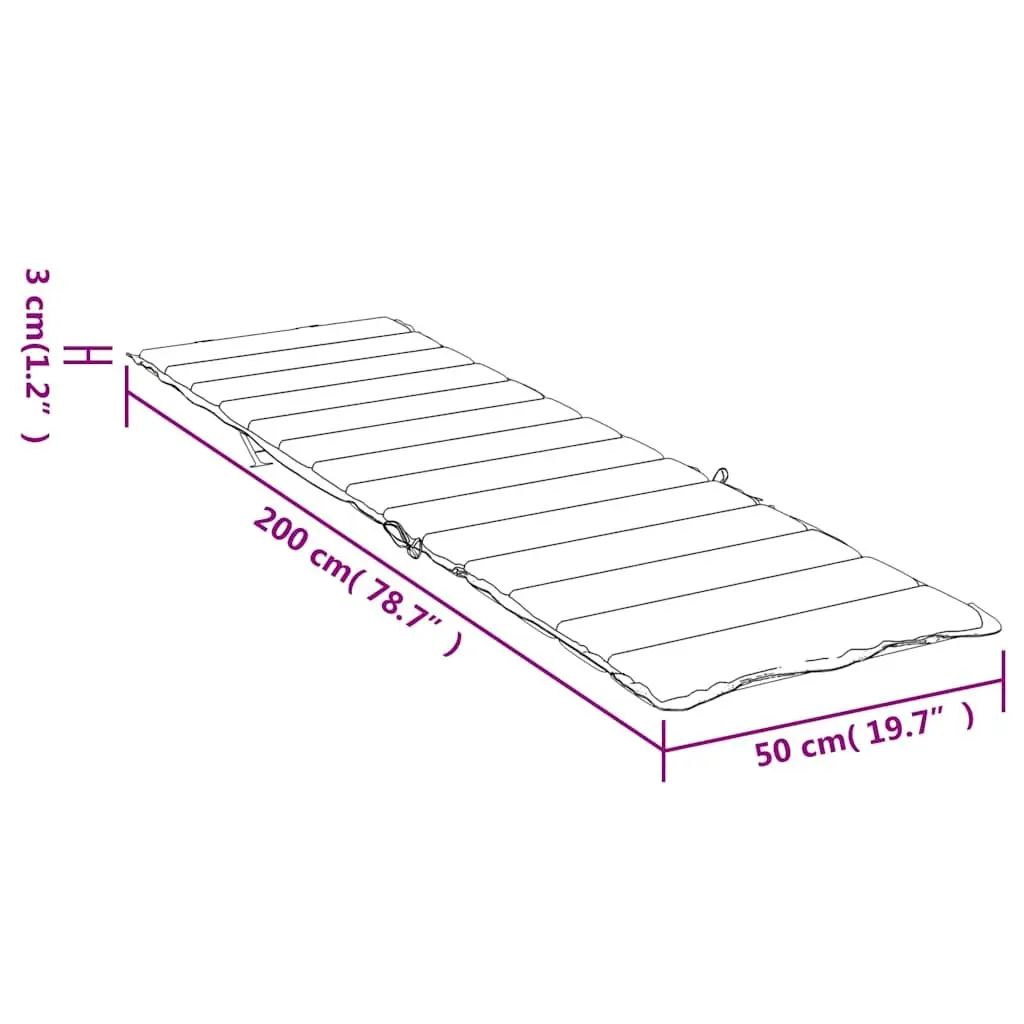 Sun Lounger Cushion Oxford Fabric 200x50x3cm Anthracite