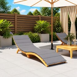 Grey Sun Lounger Cushion for Outdoor and Indoor Use