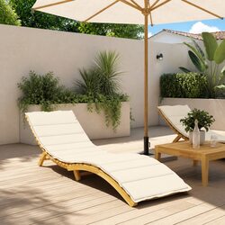 Cream Outdoor Sun Lounger Cushion 200x50x3cm Oxford