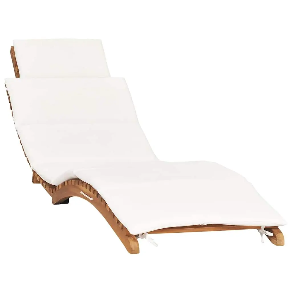 Solid Teak Wood Sun Loungers with Cushions