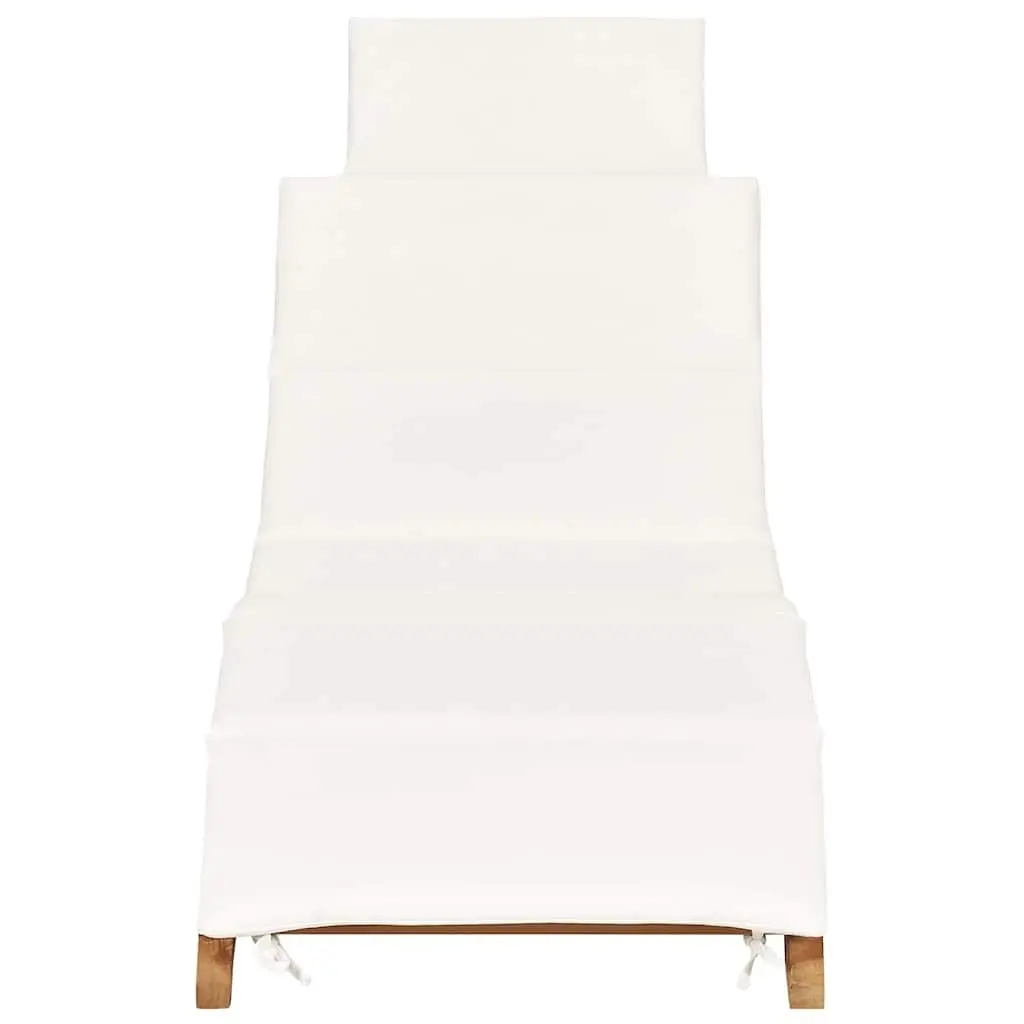 Solid Teak Wood Sun Loungers with Cushions