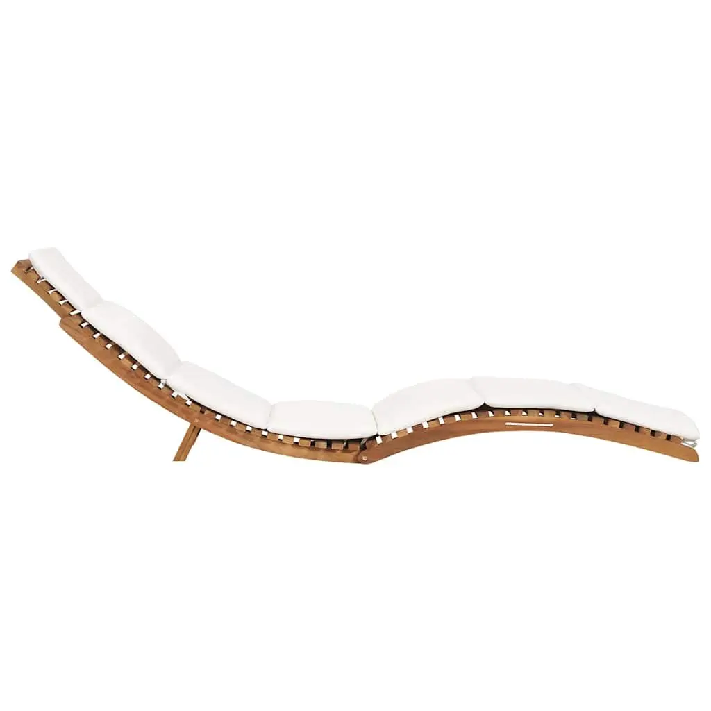 Solid Teak Wood Sun Loungers with Cushions