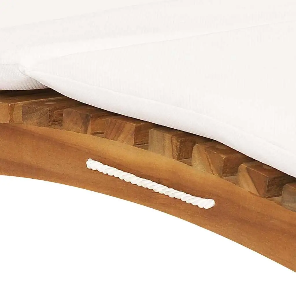 Solid Teak Wood Sun Loungers with Cushions