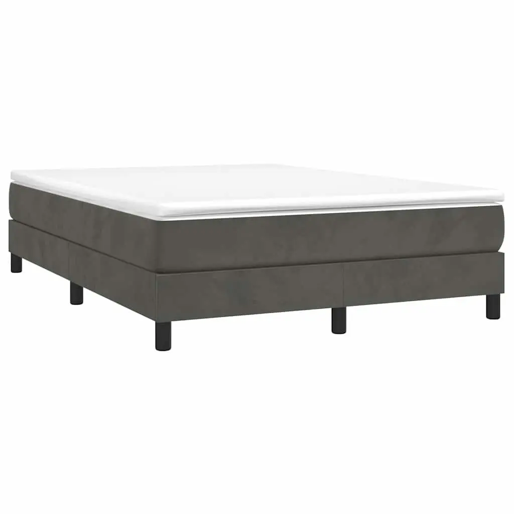 Queen Size Velvet Box Spring Bed with Pocket Spring Mattress