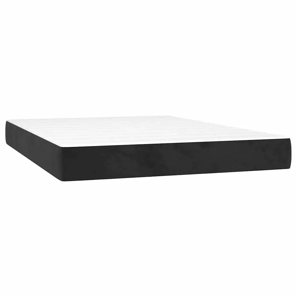 Box Spring Bed with Pocket Spring Mattress Black 137x190 cm Full Velvet