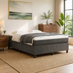 Sturdy Queen Size Box Spring Bed with Pocket Spring Mattress