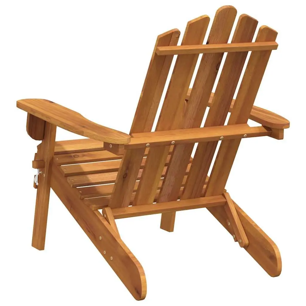 Solid Wood Adirondack Chairs, 2 pcs, Brown