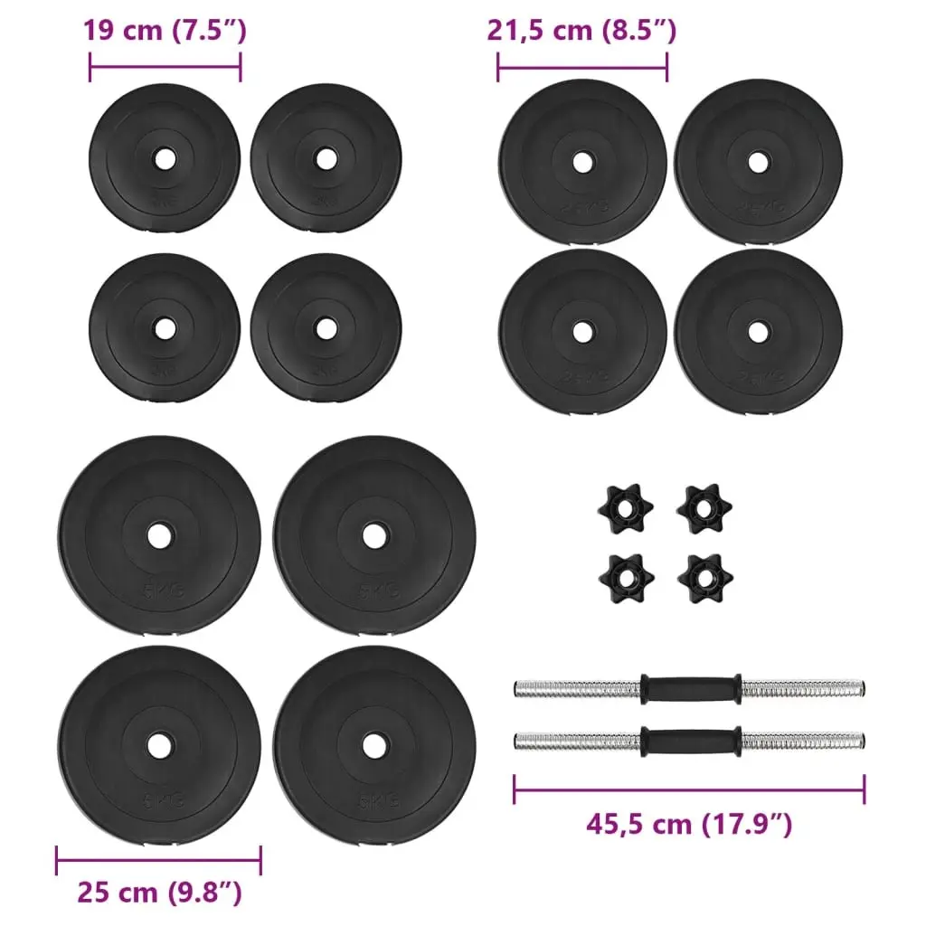 40kg Dumbbell Set with Durable Plates