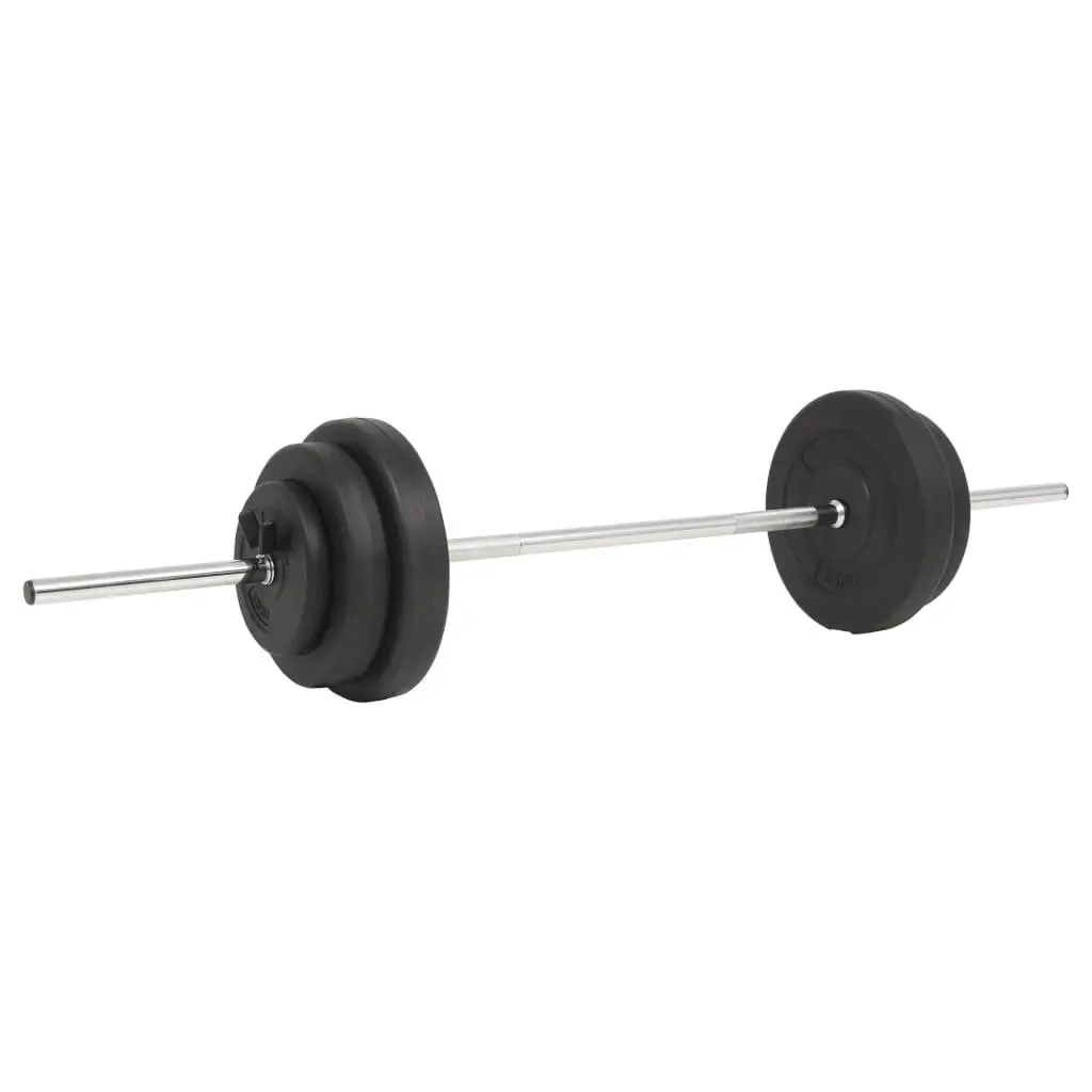 60kg Barbell with Plates Set in Black Chrome