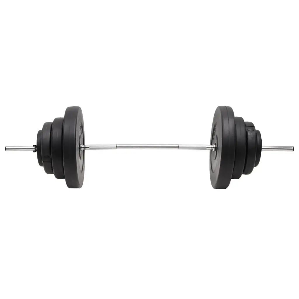 60kg Barbell with Plates Set in Black Chrome