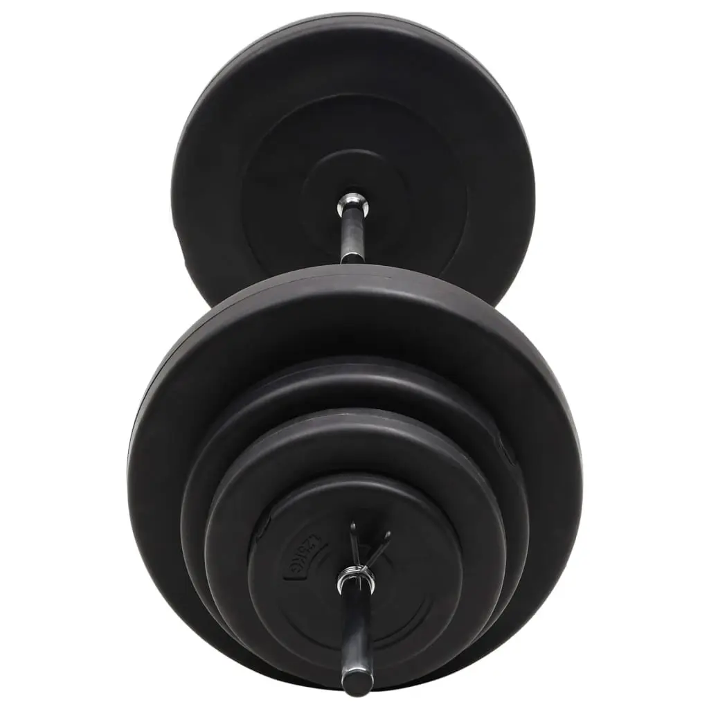 60kg Barbell with Plates Set in Black Chrome