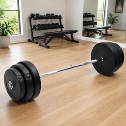 90 kg Curl Barbell Set with Plates for Weightlifting