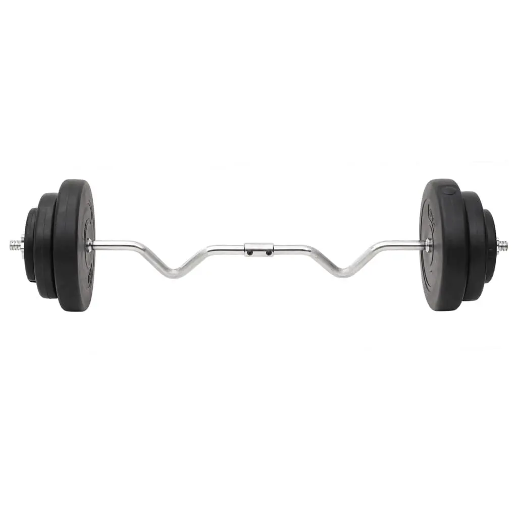 Barbell and Dumbbell Weight Set Steel 60kg Black