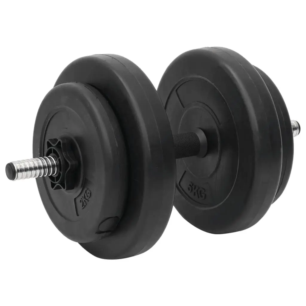 Barbell and Dumbbell Weight Set Steel 60kg Black