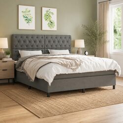 Durable Queen Size Box Spring Bed with Pocket Spring Mattress