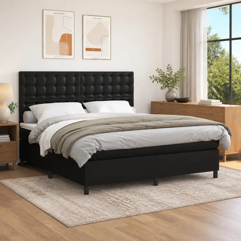 Queen Size Box Spring Bed with Durable Pocket Spring Mattress