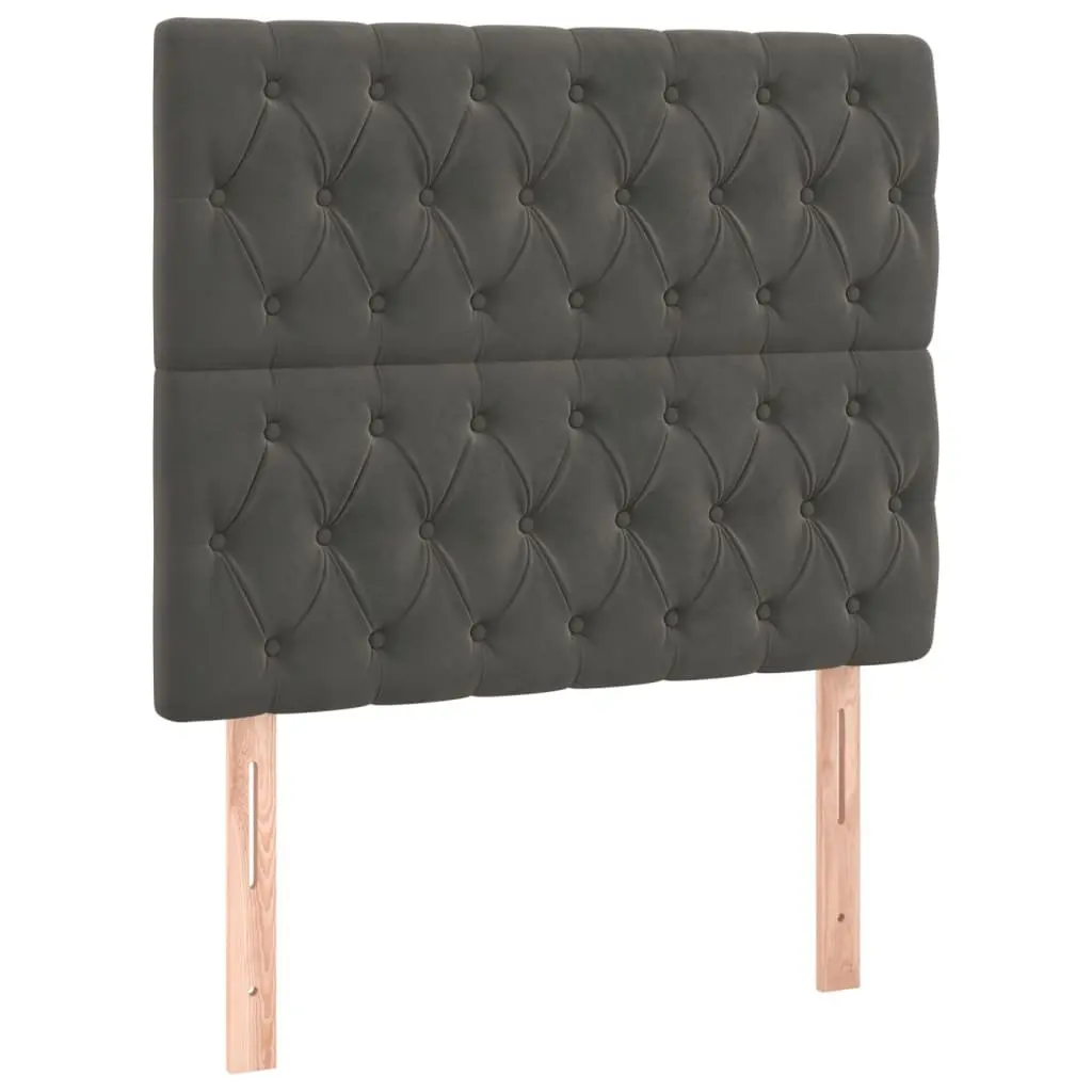 Box Spring Bed Velvet King Single 106x203 cm Grey with Pocket Spring Mattress